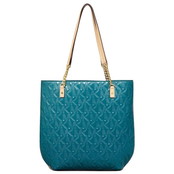 Michael Kors Jet Set N/S Chain Tote Shoulder Bag Handbag Deep Sea Green Nwt $268 - Picture 1 of 3